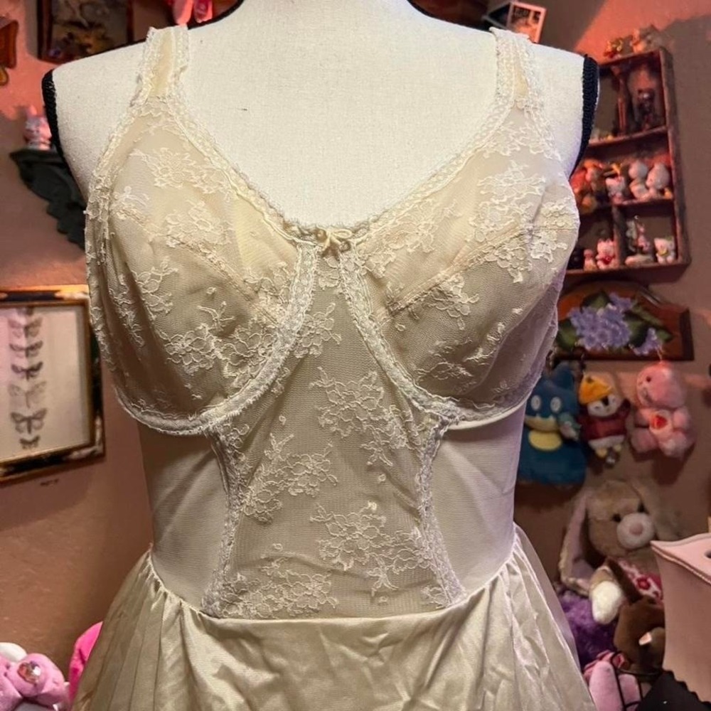 Vintage vtg La Shapeur by Young Smoothie 70s boned slip dress fairy coquette